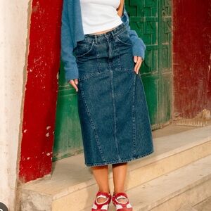 Kotn trace denim skirt